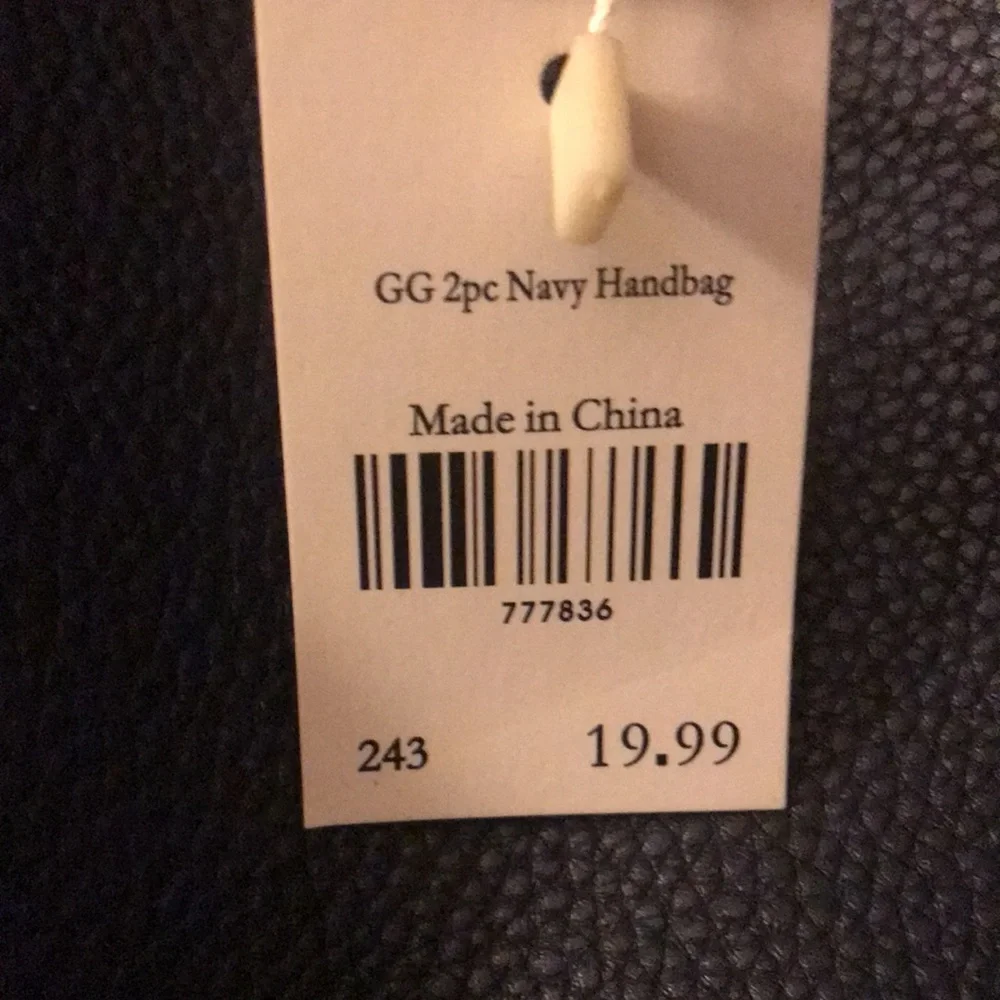 Navy Handbag/Tote Super Cute. Snap Closure - Picture 5 of 5